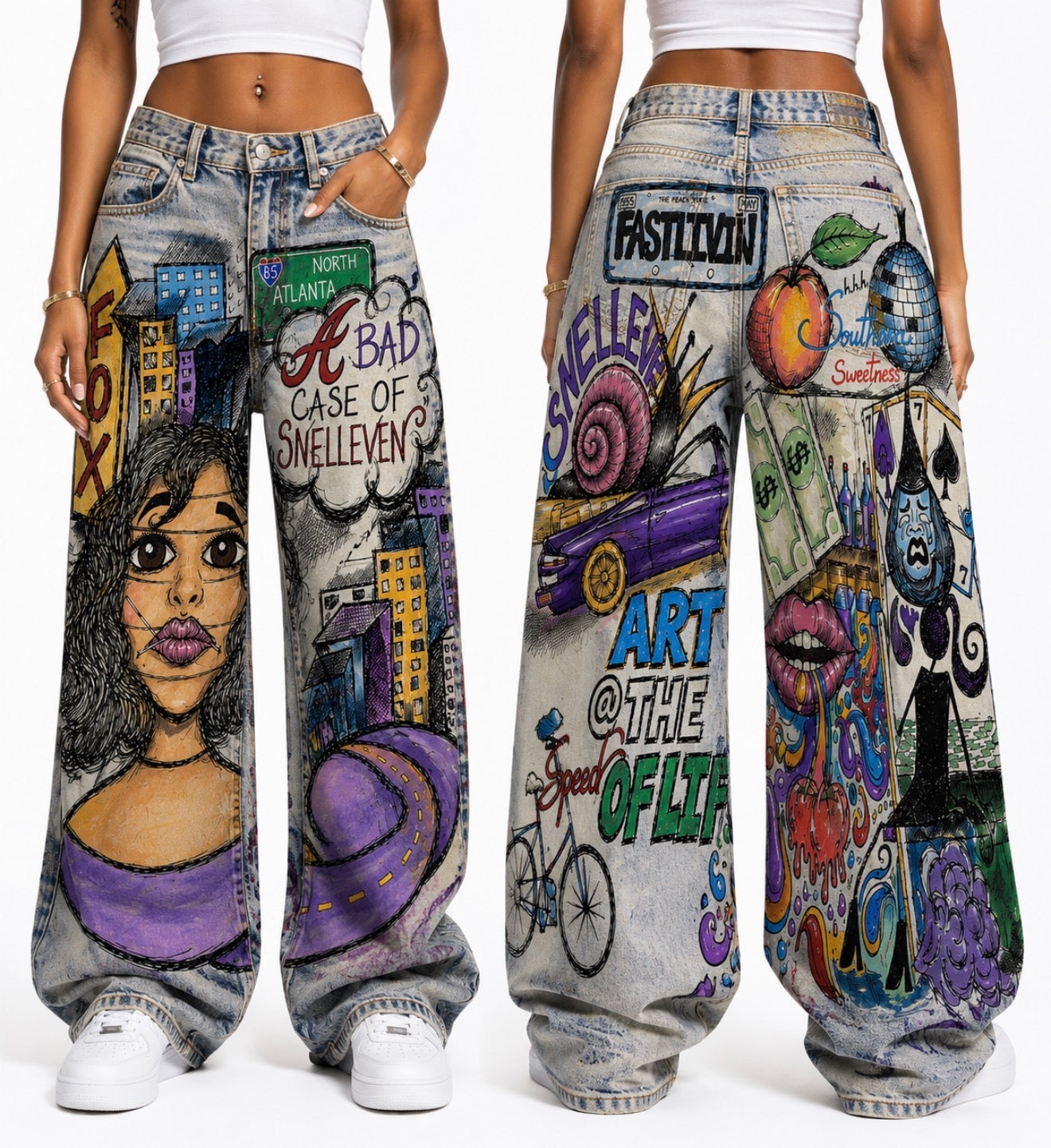 SNELLEVEN DOODLE JEANS